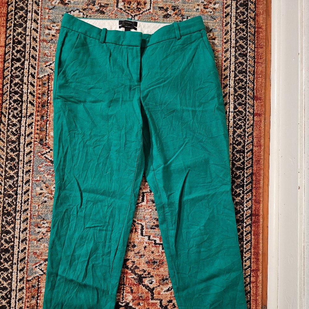 J. Crew Cafe Capri Shamrock Green Trouser